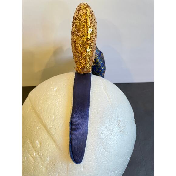 Club 33 Disney Minnie Mouse Headband Ears NWT Blue & Gold Sequined 1st Edition - Picture 7 of 8